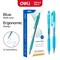 Deli Retractable Ballpoint 0.7mm, Blue Ink, Soft Grip, 12PK EQ02330 - alternate 1