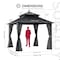 Sunjoy Kingston 10x10 Gazebo with Metal Roof , Curtain, and Netting - Gray Aluminum Posts A10204362100 - alternate 7