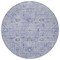 Homeroots 8' Blue And Gray Round Damask Washable Indoor Outdoor Area Rug 604188 - alternate 9