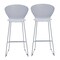 Homeroots Set of Two 30" Gray Heavy Duty Plastic and Metal Low Back Bar Height Bar Chairs, 2PK 555095 - alternate 4