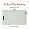Pendaflex Colored Pressboard End Tab Fastener Folder, Straight Tab, Exp 1", 2 Fasteners, Legal, Lt Green, 25PK 47705 - alternate 3