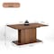 Homeroots 63" Brown Wood Self-Storing Leaf Pedestal Base Extendable Dining Table 568201 - alternate 8