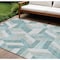 Homeroots 8' X 10' Teal Blue Geometric Washable Indoor Outdoor Area Rug 608073 - alternate 1