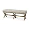 Homeroots 16in Beige and Brown Upholstered Faux Leather Bench 376188 - alternate 6