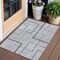Homeroots 3' X 5' Gray Charcoal And Blue Geometric Washable Indoor Outdoor Area Rug 588338 - alternate 1