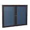 Ghent Indoor/Outdoor Enclosed Vinyl Bulletin Board, Bronze Aluminum Frame, 3'H x 5'W, 2 Door, Navy PB23660VX-195 - alternate 1