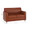 Flash Furniture HERCULES Diplomat Cognac LeatherSoft Loveseat with Clean Line-Stitched Frame and Chrome Legs BT-827-2-CG-CHR-GG - alternate 7