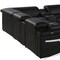 Homeroots Black Italian Leather Power Reclining U Shaped Twelve Piece Sectional With Console 634661 - alternate 7
