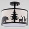Vaxcel Acadia 13-in W Bronze Rustic Semi Flush Mount Ceiling Light White Linen Deer Tree C0313 - alternate 7