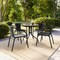 Flash Furniture Round Glass Table w/4 Blk Rattan Chrs, Rnd, 28", Aluminum, Glass, Metal, Plastic, Rattan, Clear TLH-087RD-037BK4-GG - alternate 6