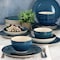 Elama Gia 24 Piece Round Stoneware Dinnerware Set in Dark Blue EL-GIA24DB - alternate 7