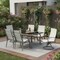 Homeroots Seven Piece Black and Gray Rectangular Glass Dining Set with Six Chairs 483451 - alternate 2