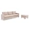 Homeroots 87" Beige Polyester Blend Sofa With Ottoman With Natural Legs 544960 - alternate 1