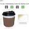 Ecoquality 10oz White Paper Coffee Cups with Black Dome Lids and Sleeves - For Home, Office, 100PK EQ10WHTPCBDLS-100 - alternate 5
