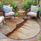 Homeroots 8' Rust And Charcoal Round Abstract Washable Indoor Outdoor Area Rug 630473 - alternate 5