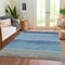 Homeroots 5' X 8' Sky Blue Striped Washable Indoor Outdoor Area Rug 608140 - alternate 6