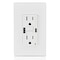 Leviton USBReceptacle, 15A, White, Thermoplastic GUAC1-W - alternate 3