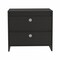 Homeroots Modern and Minimalist Black Two Drawer Nightstand 477906 - alternate 1