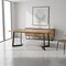 Homeroots 72" Natural and Charcoal Solid Wood and Iron Frame Base Dining Table 640703 - alternate 3