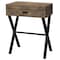 Homeroots 22" Black And Brown Wood And Metal End Table With Drawer 333206 - alternate 5