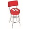 Holland Bar Stool Co 25" Chrome 2-Ring Rutgers Swivel Bar Stool, Back L7C425Rutger - alternate 1