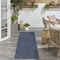 Homeroots 8' Navy Blue And Ivory Geometric Indoor Outdoor Runner Rug 552706 - alternate 6