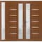 Vdomdoors Front Exterior Prehung Metal-Plastic Double Doors / MANUX 8088 Walnut / Office Commercial and Resid MANUX8088DEXD-WLN-RH-W72xH80 - alternate 3