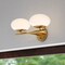 Vaxcel Sloane 2 Light LED Gold Satin Brass Mid-Century Modern Bathroom Vanity Wall Fixture W0433 - alternate 1