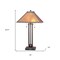 Homeroots 25" Gray Metal Two Light Cylinder Table Lamp With Amber Square Shade 524680 - alternate 4