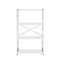 Homeroots 42" White And Silver Metal and Wood Four Tier Etagere Bookcase 486315 - alternate 1