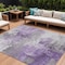 Homeroots 8' X 10' Purple Eggplant And Ivory Abstract Washable Indoor Outdoor Area Rug 616841 - alternate 1