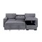 Homeroots 92" Light Gray Sleeper USB Sleeper Sofa And Toss Pillow With Black Legs 559221 - alternate 7