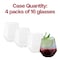 Smarty Had A Party 12 oz. Clear Hexagonal Stemless Plastic Wine Goblets (64 Glasses), 64PK 3712-SB-CASE - alternate 8