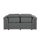 Homeroots 65in Dark Gray and Black Italian Leather Power Reclining Loveseat 720492 - alternate 9