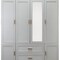 Homeroots 75" White Ribbed Texture Wood Mirrored Six Door Two Drawer Combo Dresser 617962 - alternate 8