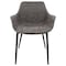 Leisuremod Markley Modern Leather Dining Arm Chair with Metal Legs, Grey, 4PK EC26GR4 - alternate 7