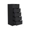 Homeroots 18" Black Five Drawer Standard Chest 524962 - alternate 10