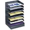 Safco Desk Tray, Black, Steel, 12 in W, 9 1/2 in L, 17 3/4 in H, 8 Number of Compartments 3129BL - alternate 1