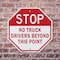 Signmission Stop No Truck Drivers Beyond This P, 10 inch X 10 inch, Aluminum Metal Signs, 5PK OC-A-5Pack-10-266 - alternate 4