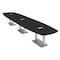Skutchi Designs Arc Rectangle Meeting Room Table, 45 in W, 192 in L, Black HAR-AREC-48X192-DOU-U999T19-ESIL - alternate 1