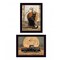 Homeroots Set Of Two Harvest Moon with A Black Cat and Truck 3 Black Framed Print Kitchen Wall Art, 2PK 407941 - alternate 3