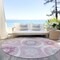 Homeroots 8' Pink Blush And Gray Round Medallion Washable Indoor Outdoor Area Rug 589634 - alternate 5