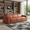 Homeroots 104" Camel Top Grain Leather Reclining Metal USB Sofa 720437 - alternate 10