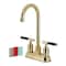 Kingston Brass Double-Handle 4" Centerset Bar Faucet, Polished Brass KB8492CKL - alternate 1