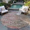 Homeroots 8' Brown And Terra Cotta Round Southwestern Washable Indoor Outdoor Area Rug 603535 - alternate 6