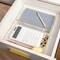 Martha Stewart Kerry 3 Pack Plastic Stackable Office Desk Drawer Organizers with Gold Trim, 9 x 6 BE-PB8974-G-3-CLRGLD-MS - alternate 7