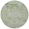Homeroots 8' Mint Green And Gray Round Floral Washable Indoor Outdoor Area Rug 604080 - alternate 6
