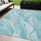 Homeroots 5' X 8' Teal Blue Aqua And Ivory Abstract Washable Indoor Outdoor Area Rug 582999 - alternate 1