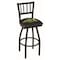 Holland Bar Stool Co 30" Blk Wrinkle North Dakota State Swivel Bar Stool, Jailhouse Back L01830NDakSt-B - alternate 1