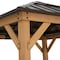 Sunjoy Outdoor Patio 9x9 ft Cedar Framed Gazebo with Brown Steel and Polycarbonate Hip Roof Hardtop A102007060 - alternate 6